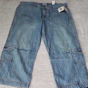 Women's Casual Blue Denim Capris